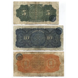 Mexico 5 - 10 - 20 Pesos 1915 Constitutionalist Government