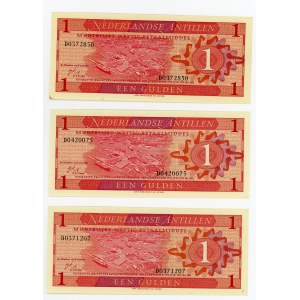 Netherlands Antilles 3 x 1 Gulden 1970