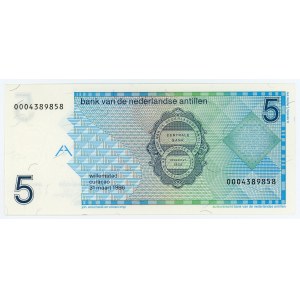 Netherlands Antilles 5 Gulden 1986