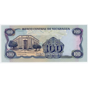 Nicaragua 100000 Cordobas on 100 Cordobas 1989 Error inverted overprint
