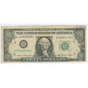 United States 20 Dollars on 1 Dollars 1981 A Forgery