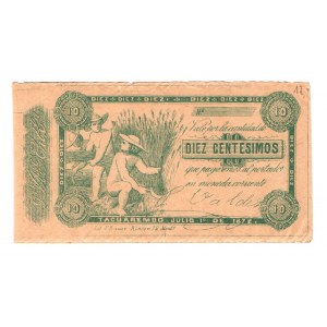 Uruguay 10 Centesimos 1872