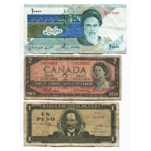 World Lot of 7 Notes 1938 - 2015