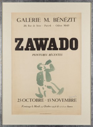 Jan Wacław (Zawado) ZAWADOWSKI (1891-1982), Plakat do wystawy własnej z odręczną ilustracją w akwareli