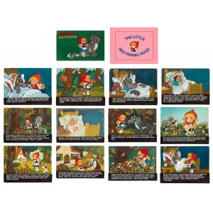 Julitta KARWOWSKA-WNUCZAK (geb. 1935), Satz von 12 Kalendertafeln mit Illustrationen zum Märchen von Rotkäppchen, zusammen mit einem Umschlagentwurf in polnischer und schwedischer Sprache