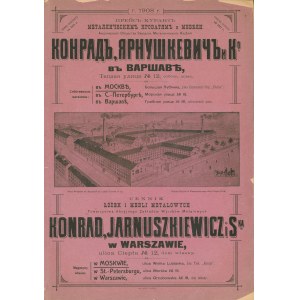 KONRAD, JARNUSZKIEWICZ i Ska w Warszawie, ulica Ciepła Nº 12, dom własny. Cennik łóżek i mebli metalowych...