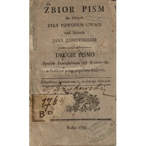 [KRZUCKI Ignacy (1750-po 1794)]: Sposób Powiększenia sił Kraiowych w Polszcze Przez Popisowe Milicye. [b. m...