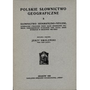 SMOLEŃSKI Jerzy (1881-1940): Słownictwo geograficzno-fizyczne...
