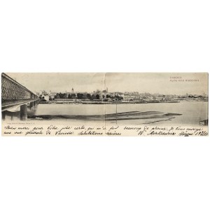 WARSZAWA. Ogólny widok. Berlin: Jacob & Aaronson, [1901]. - Karta pocztowa podwójna 8,2 × 28 cm...