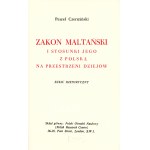 CZERWIŃSKI Paweł (1895-1962): Zakon Maltański i stosunki jego z Polską na przestrzeni dziejów...