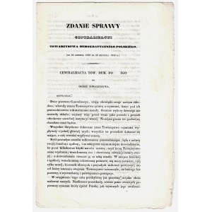 ZDANIE Sprawy Centralizacyi Towarzystwa Demokratycznego Polskiego. (od 25 grudnia 1838 do 28 stycznia 1840 r...