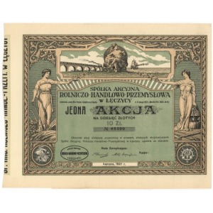 Spółka Akcyjna Rolniczo-Handlowo-Przemysłowa w Łęczycy 10 zł 1927