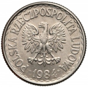 1 złoty 1984 wybita na krążku od 10 zł 