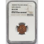 1 grosz 1840 MW PIĘKNY naturalnie CZERWONY