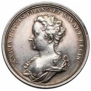 Medal koronacyjny Marii Leszczyńskiej na królową Francji 1725 r.