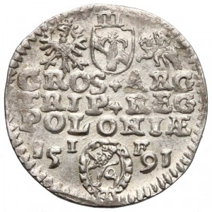 Trojak Olkusz 1591 ozdobna tarcza (R1)
