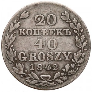 20 kopiejek = 40 groszy 1842 MW