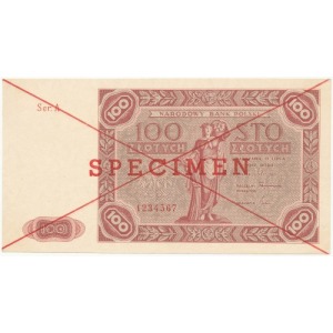 100 złotych 1947 - SPECIMEN - Ser.A 1234567