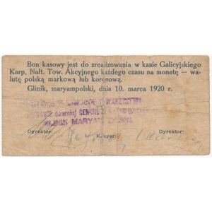 Glinik mariampolski, Gal. Karp. Naftowe Tow. Akc. dawniej Bergheim i Mac Garvey, 1 marka 1920