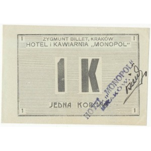 Kraków, Kawiarnia MONOPOL, 1 korona - stempel B