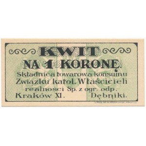 Kraków XI / Dębniki, Związek katolickich Właścicieli realności Sp. z ogr. odp, 1 korona