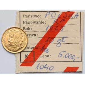 10 złotych 1925 Chrobry z karteczkę zakupu z DESA