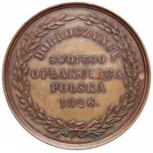 Medal Dobroczyńcę swojego opłakująca Polska 1826 (Duży, 40mm)
