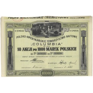 Polsko-Amerykańskie Towarzystwo Naftowe COLUMBIA, Em.2, 10x 1.000 mk