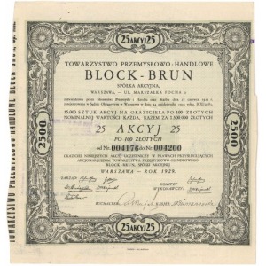 Towarzystwo Przemysłowo-Handlowe BLOCK-BRUN 25x 100 zł 1929