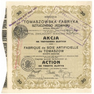 Tomaszowska Fabryka Sztucznego Jedwabiu 30 zł 1927