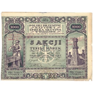 Polski Przemysł Naftowy, Em.1, 5x 1.000 mk 1921