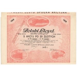 Polski Lloyd, Em.1, 5x 20 zł 1926