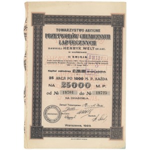 Tow. Akc. Przetworów Chemicznych i Aptecznych dawniej HENRYK WELT, Em.2, 25x 1.000 mk 1923