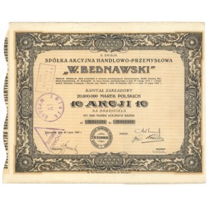 Spółka Akcyjna Handlowo-Przemysłowa W. BEDNAWSKI, Em.2, 10x 1.000 mk 1922