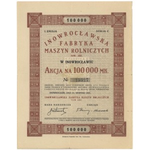 Inowrocławska Fabryka Maszyn Rolniczych, Em.1, 100.000 mk 1923