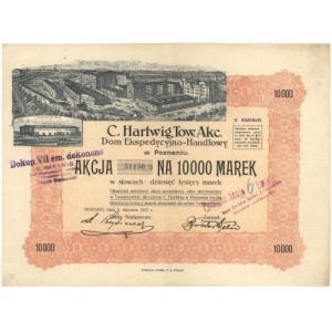 C. HARTWIG Tow. Akc. Dom Ekspedycyjno-Handlowy, Em.5, 10.000 mk 1922