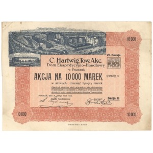 C. HARTWIG Tow. Akc. Dom Ekspedycyjno-Handlowy, Em.7, 10.000 mk 1924