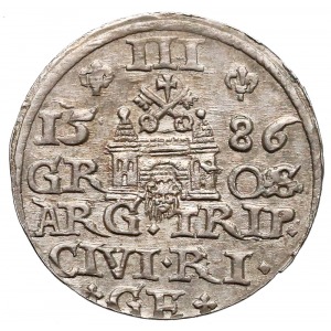 Trojak Ryga 1586 mała głowa