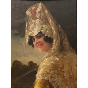 Torres Fuster(1874-1945), ''Portret Hiszpanki w welonie''