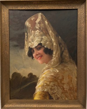 Torres Fuster(1874-1945), ''Portret Hiszpanki w welonie''