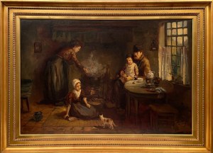 Cornelis Kees Terlouw(1890-1948),''W izbie flamandzkiej rodziny chłopskiej''