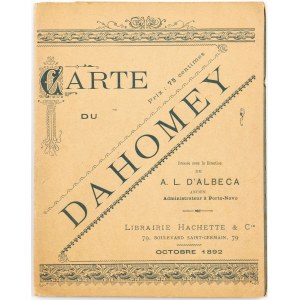MAPA DAHOMEJU, Paryż, Hachette, 1892