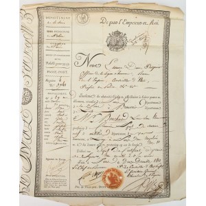 PASZPORT FRANCUSKI, Louis Alain Eleonor Buchard, 12.12.1811