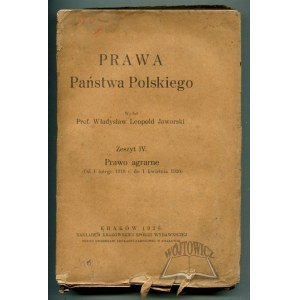 JAWORSKI Władysław Leopold, Prawa Państwa Polskiego.