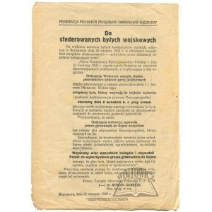 FEDERACJA Polskich Związków Obrońców Ojczyzny. Do sfederowanych byłych wojskowych.