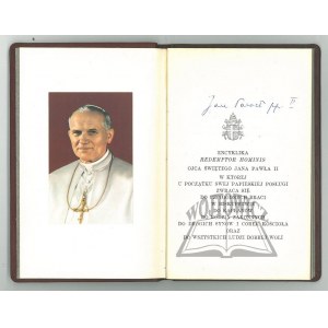 JAN Paweł II (1920-2005)., Encyklika Redemptor Hominis (Autograf)