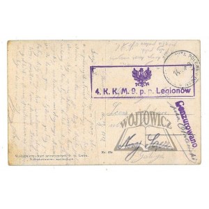 KARTKA pocztowa Poczty Polowej Legionów.