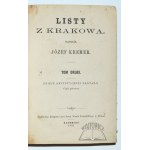 KREMER Józef, Listy z Krakowa.