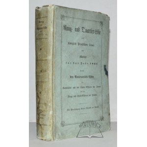 RANG- und Quartier-Liste der Königlich Preußischen Armee und Marine für das Jahr 1867.
