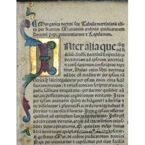 MARTINUS Polonus (Inkunabuł 1486), Margarita decreti seu Tabula Martiniana edita per fratrem Martinum ordinis predicatorum Domini Pape penitentiarium et capelanum.